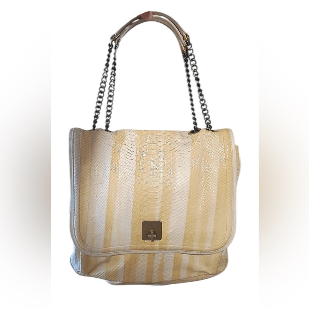 Rare Mcm Yellow Python Snakeskin Messenger Bag - image 1